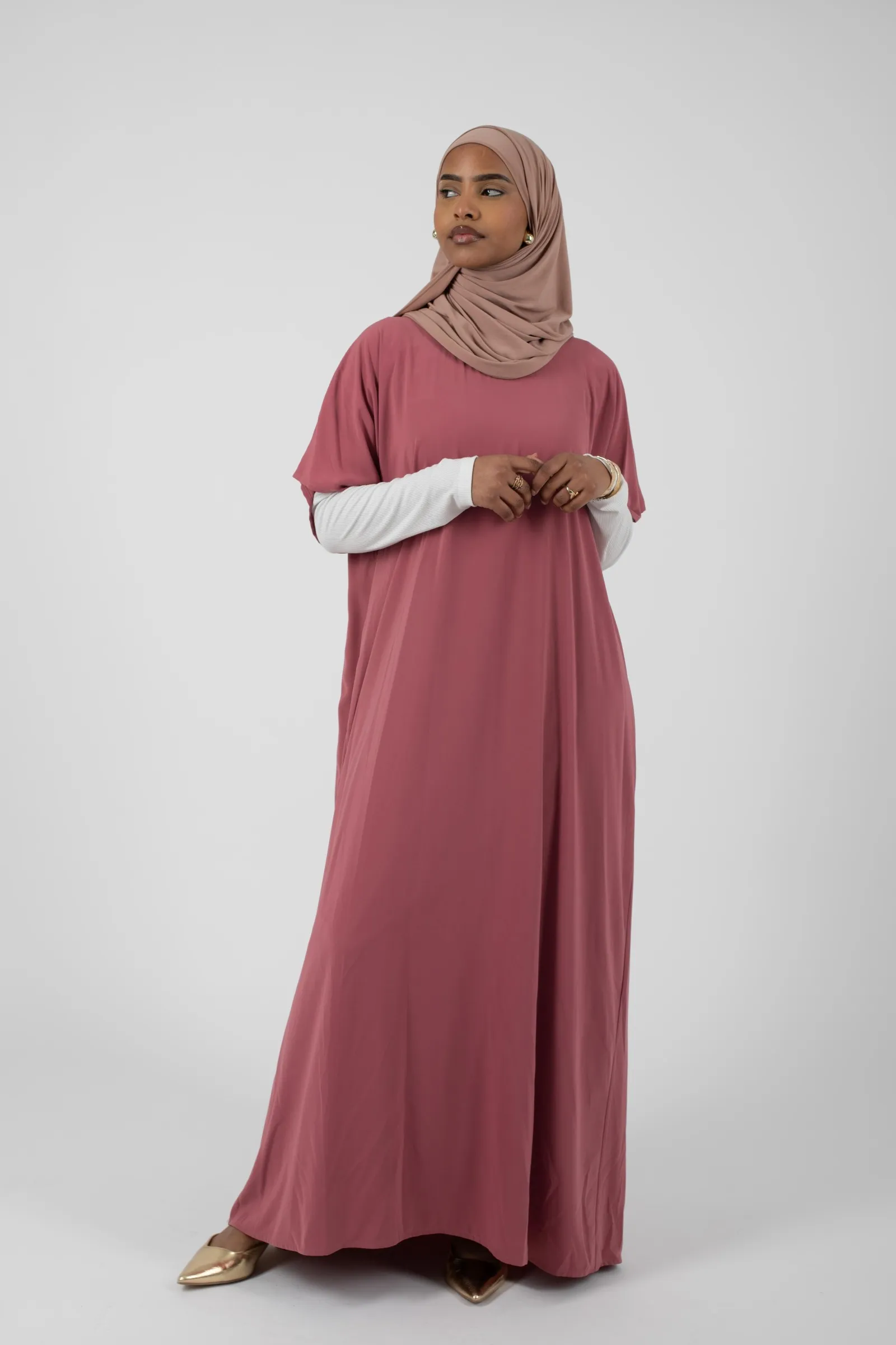 abaya ample avec sous robe pour femme musulmane moderne