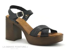 Achat chaussures Carla Tortosa Femme Sandale et Nu-pieds, vente Carla Tortosa 89045 - Noir - Serpent - Sandale talon haut