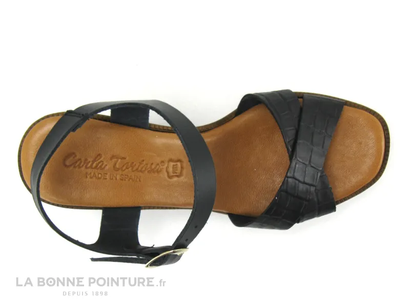 Achat chaussures Carla Tortosa Femme Sandale et Nu-pieds, vente Carla Tortosa 89045 - Noir - Serpent - Sandale talon haut