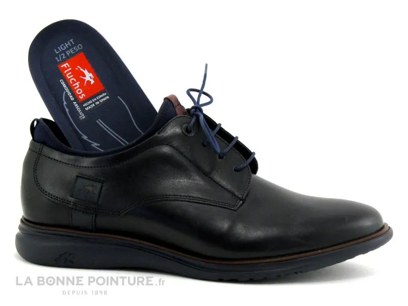 Achat chaussures Fluchos Homme Chaussure habillée, vente Fluchos Light 9849 - Noir Marine Bordeaux - Fenix - Derby Homme