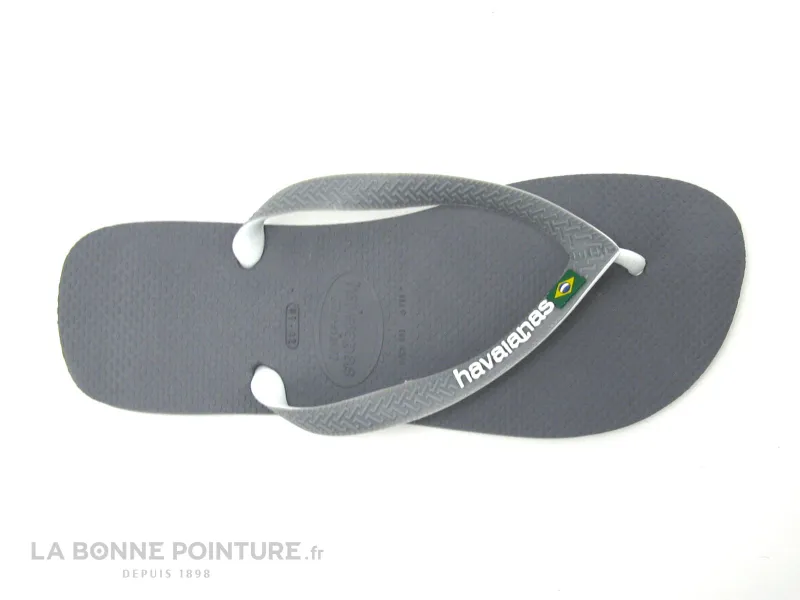 Achat chaussures Havaianas Homme Mule Sabot et Tong, vente Havaianas BRASIL LOGO Steel Grey White - Tong Homme