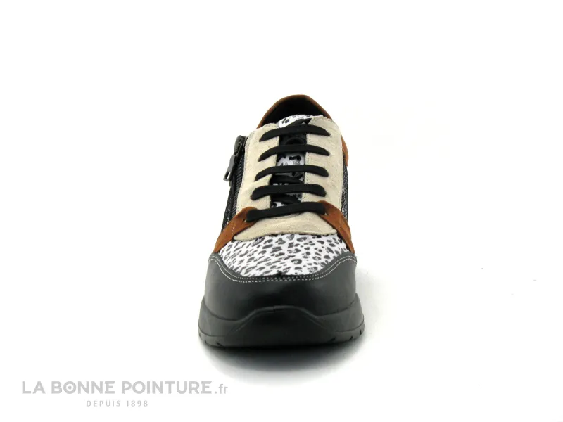 Achat chaussures Inéa Femme Basket, vente Inea PADOU - Velours leopard beige camel - Basket compensee Femme