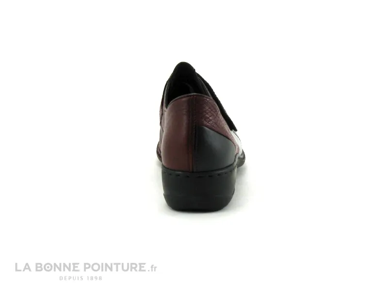 Achat chaussures Rieker Femme Chaussure basse / Derby, vente Rieker 58354-01 Noir Bordeaux - Chaussure Femme velcro