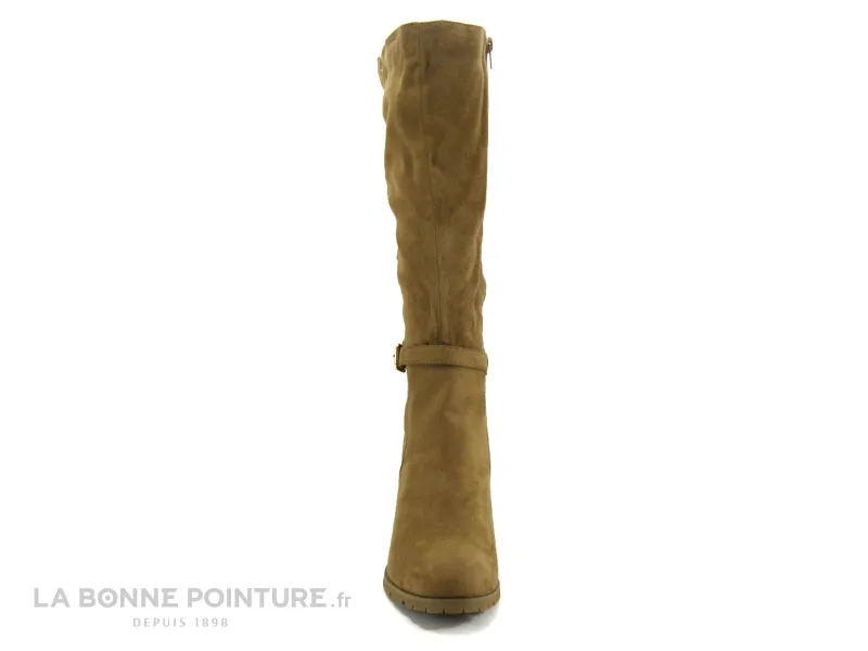 Achat chaussures The Divine Factory Femme Botte, vente The Divine Factory QL4722 Beige - Botte Femme - Talon bloc