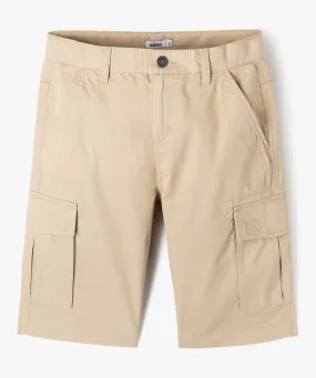 bermuda cargo en twill uni coupe regular garcon beige shorts bermudas et pantacourts