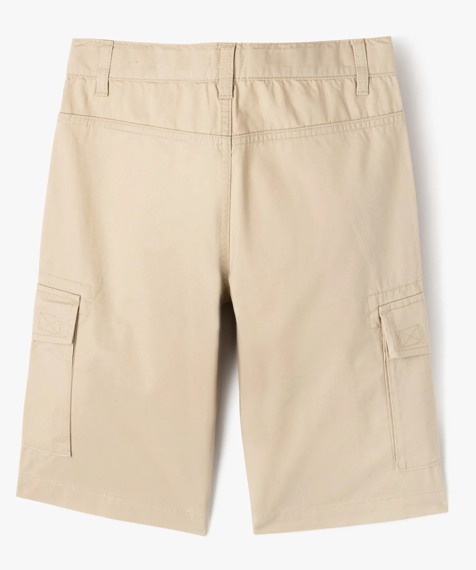 bermuda cargo en twill uni coupe regular garcon beige shorts bermudas et pantacourts