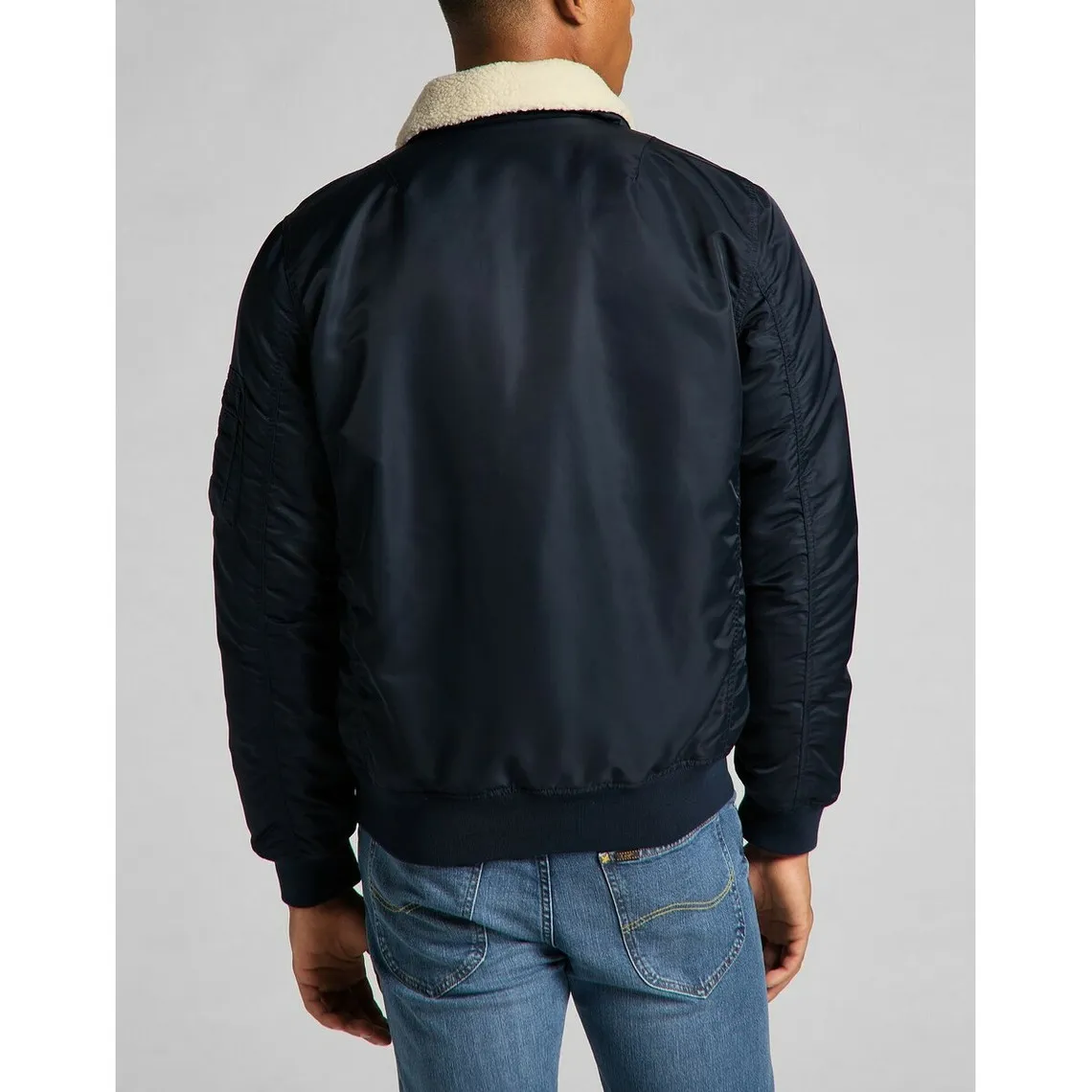 Blouson Homme Flight Jacket bleu foncé en nylon Lee - Manteau / Blouson Homme sur MenCorner