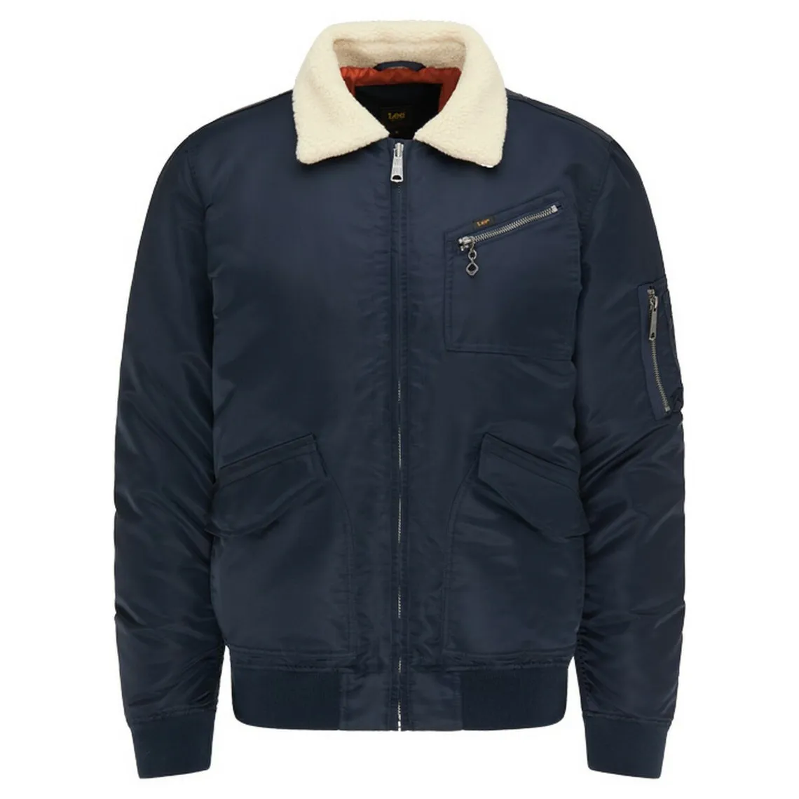 Blouson Homme Flight Jacket bleu foncé en nylon Lee - Manteau / Blouson Homme sur MenCorner