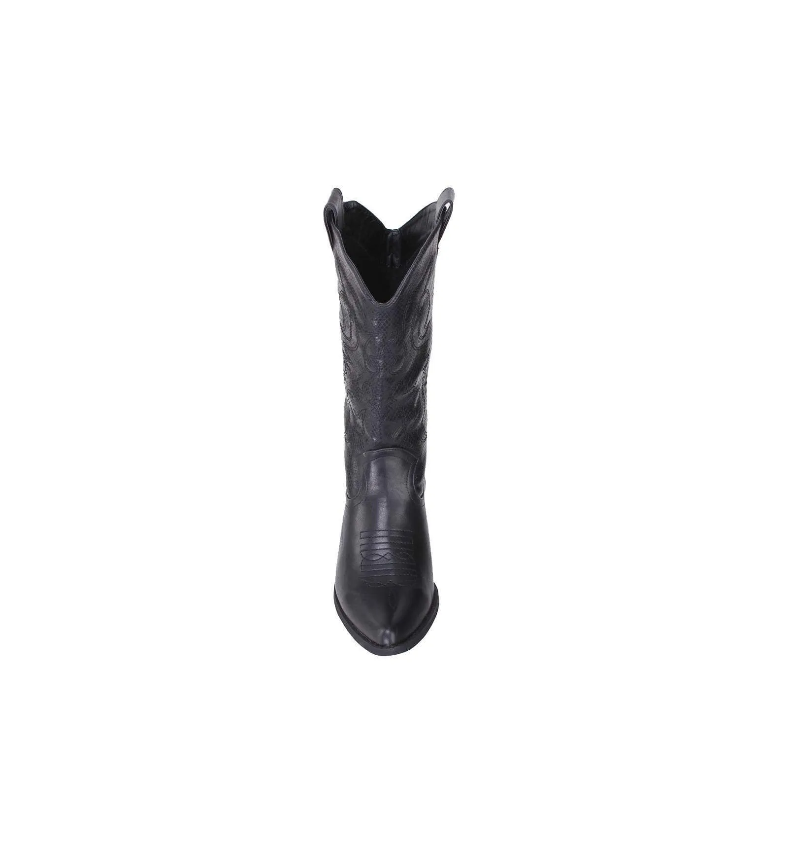 Botte  femme simili cuir d'excellente serpent motif brodé noir WESTERN