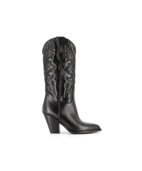 BOTTE SANTIAG TEX CUIR NOIR