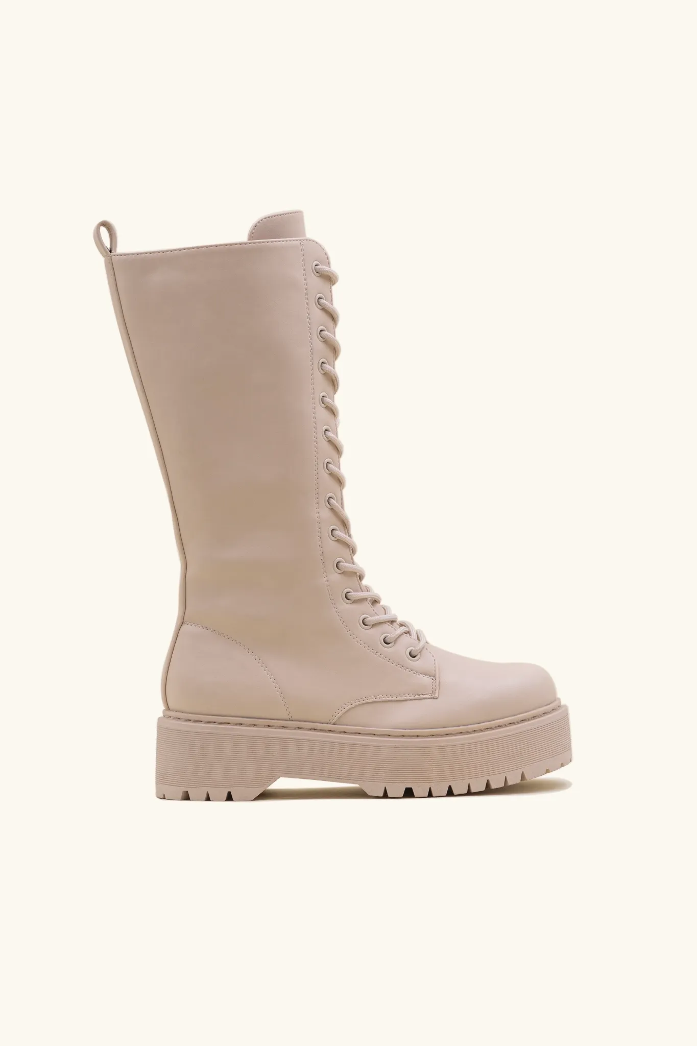 Bottes rangers hautes beige