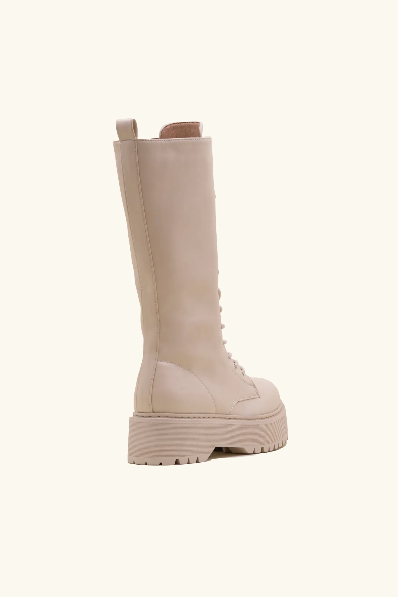 Bottes rangers hautes beige