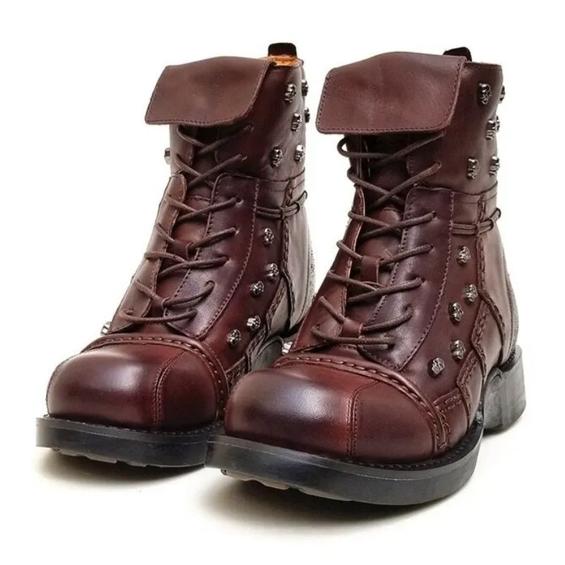 Bottines Moto Marron