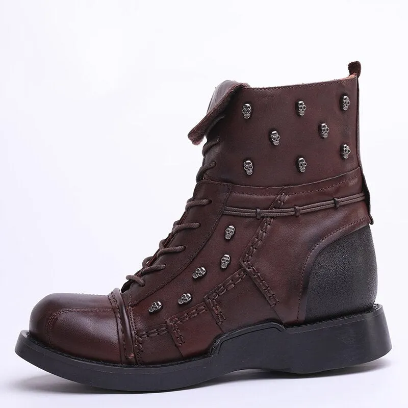 Bottines Moto Marron