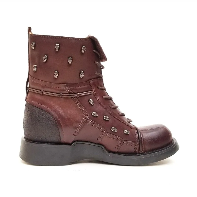 Bottines Moto Marron