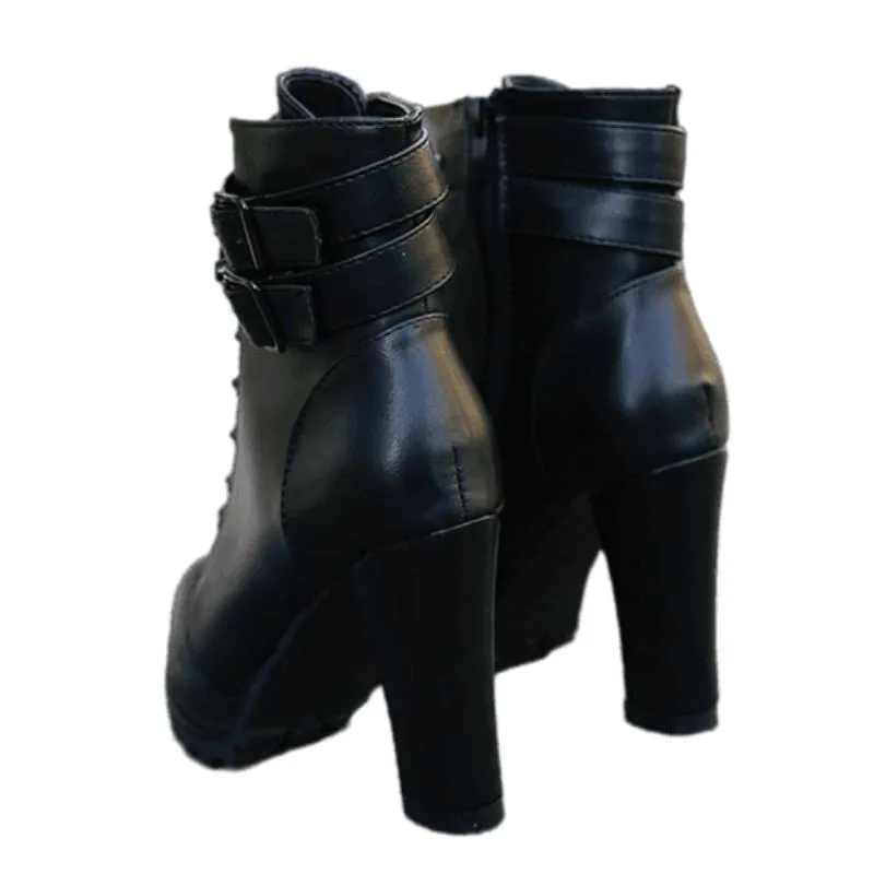 Bottines Noires à Talon Haut