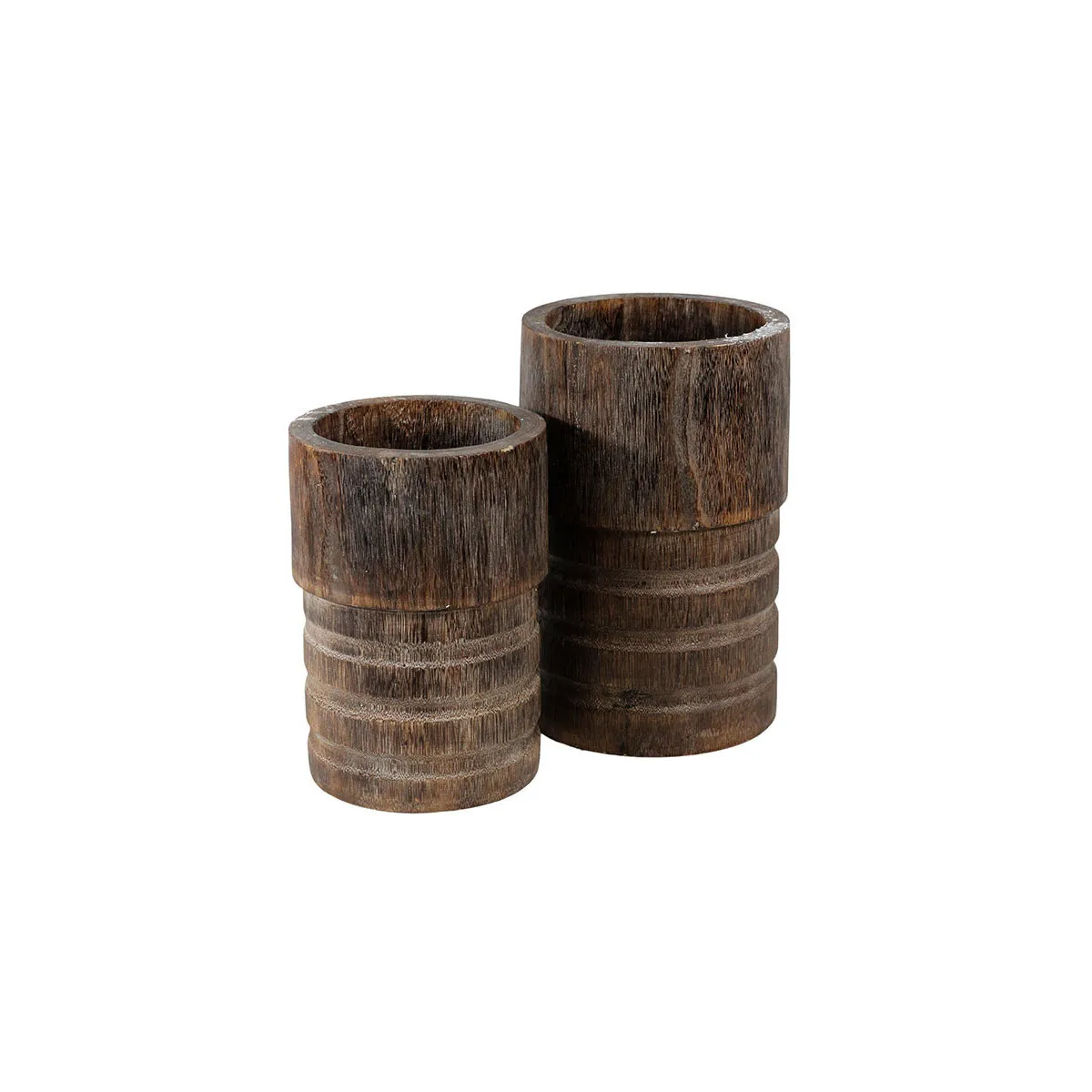 Cache Pot PALAOS d'Intérieur en Bois Exotique - Ø25 x 36cm  Red Car...