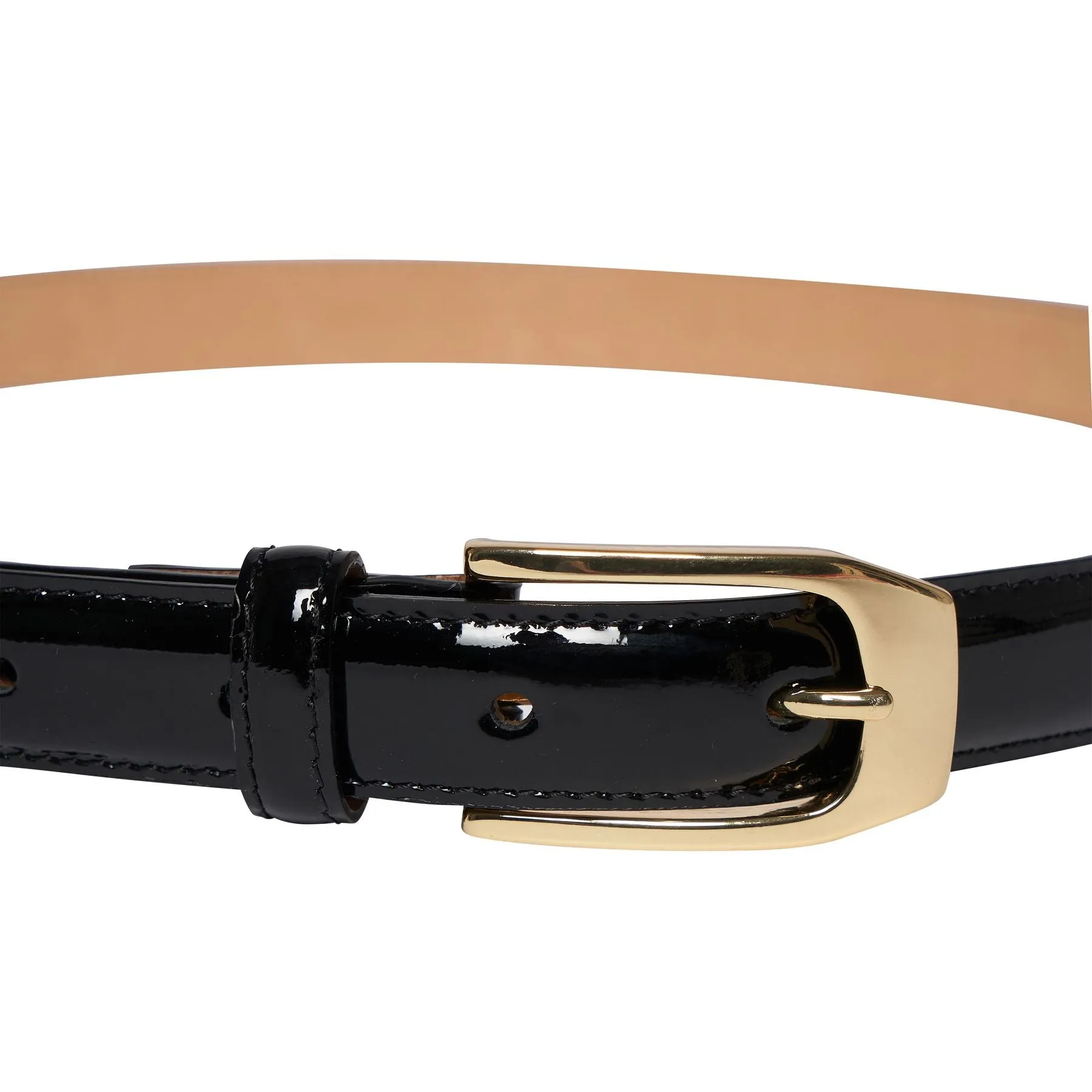 Ceinture Aurelia cuir vernis noir