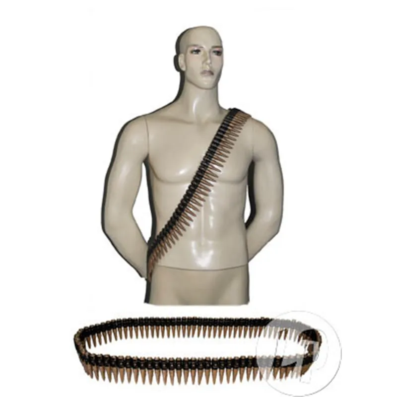 Ceinture Cartouchière balles grises en plastique de longueur 77 cm