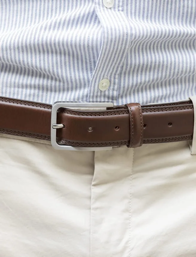 Ceinture Classique pour Homme en Cuir Italien Couleur Bourgogne