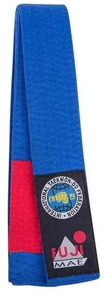 Ceinture de Taekwondo ITF Bicolore Fuji Mae - Bleu/Rouge