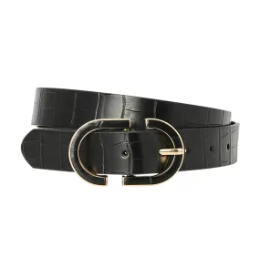 Ceinture effet croco Femme - Noir