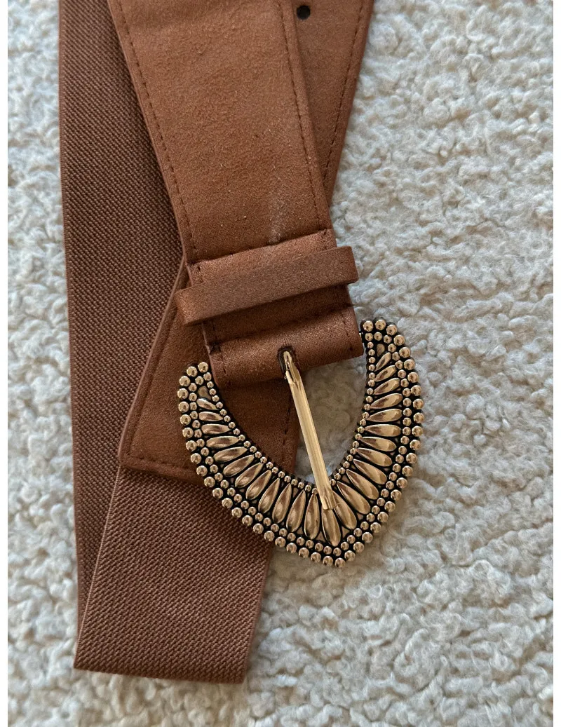 Ceinture marron élastique - Wes