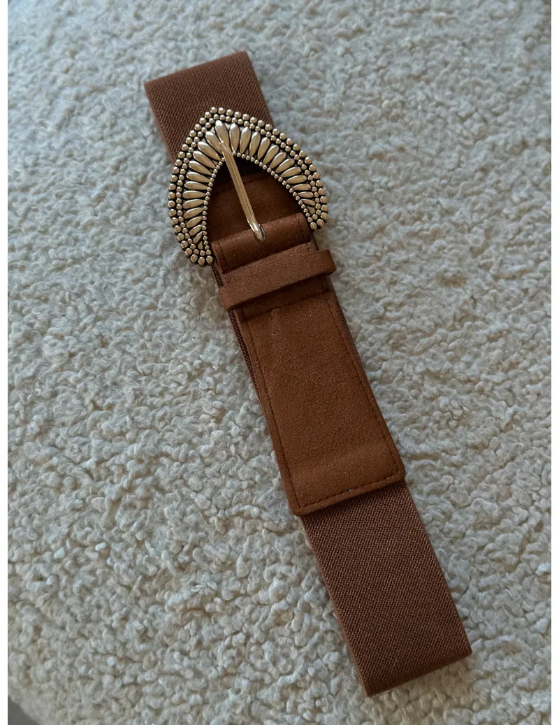 Ceinture marron élastique - Wes