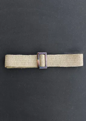 Ceinture tressée taupe à boucle effet écaille