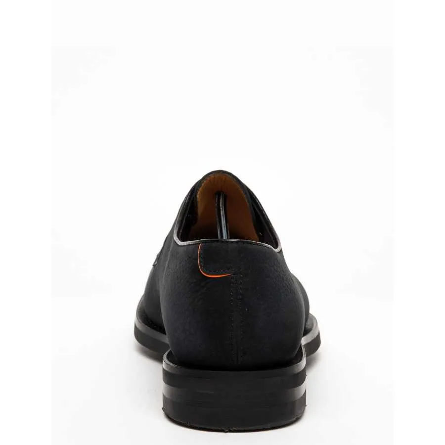 Chaussure Richelieu En Cuir Grainé Noir - Santoni pour homme