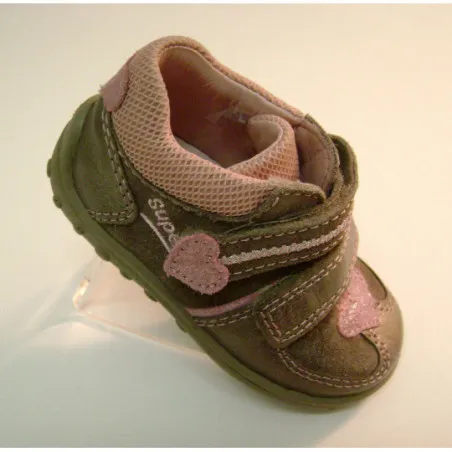 Chaussures enfants Velcro nubuck olive | Igert Chausseur Dannemarie