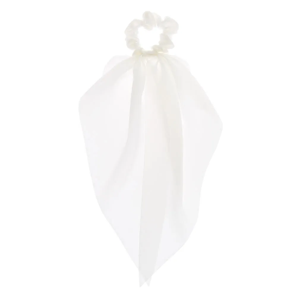 Chouchou foulard blanc de petite taille