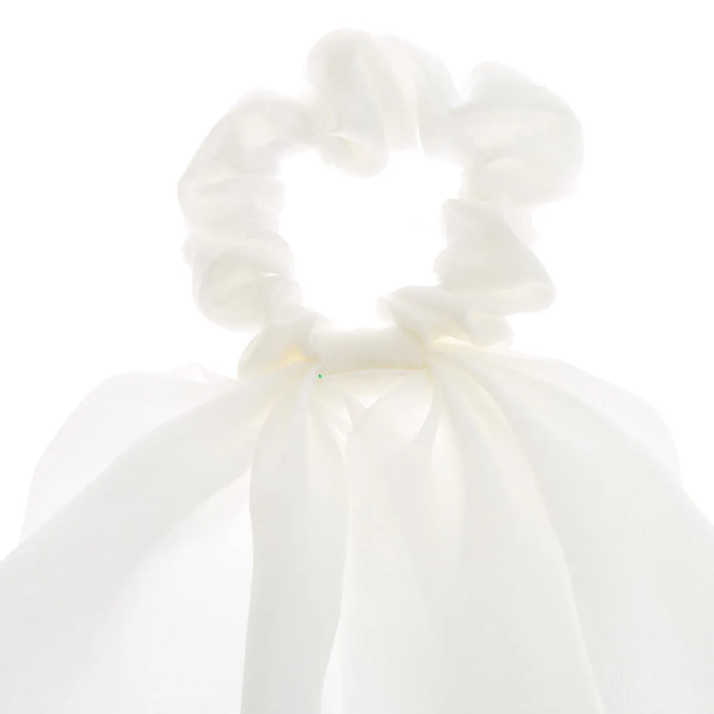 Chouchou foulard blanc de petite taille