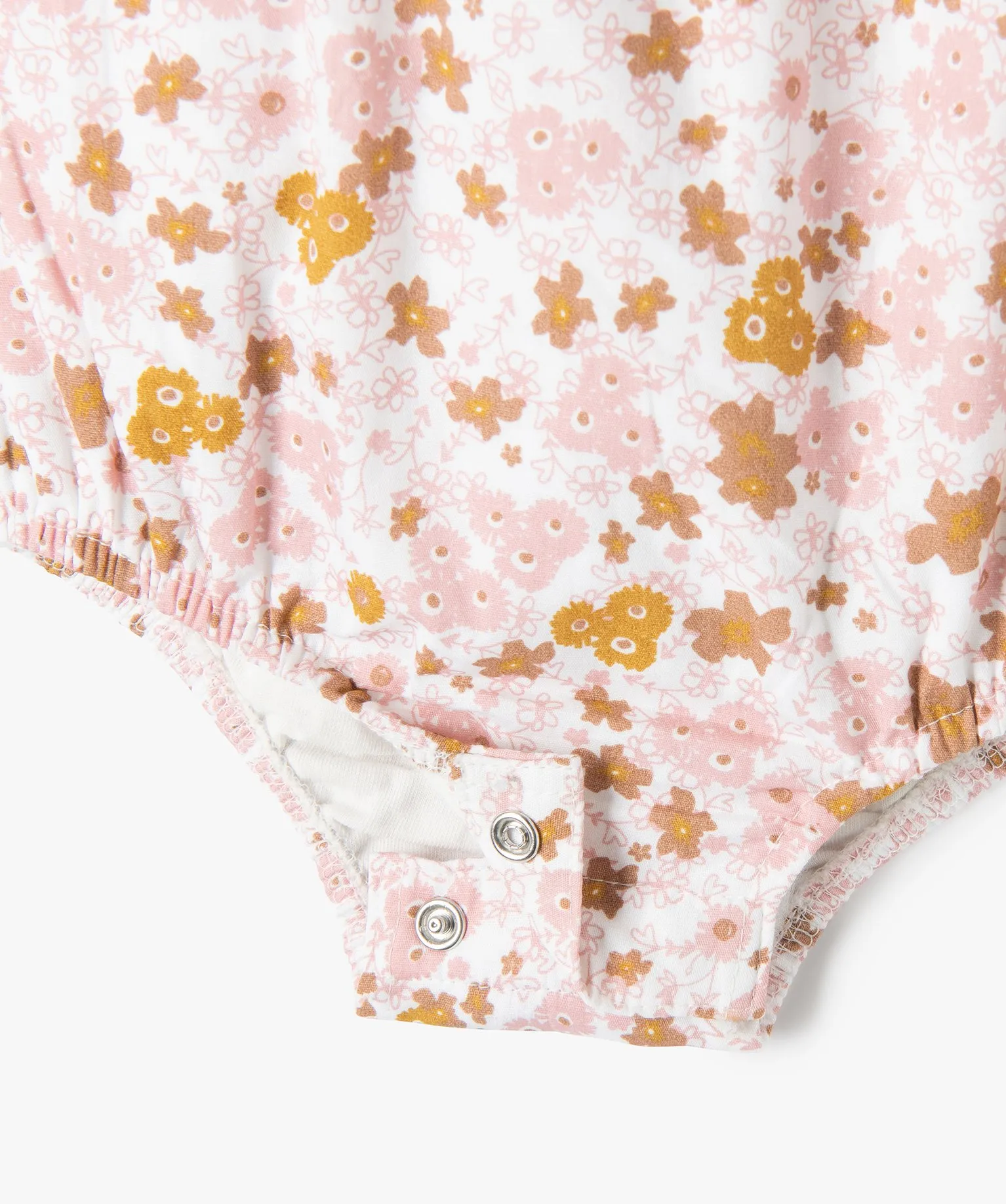 combishort bebe sans manches imprime fleuri et smocks - lulucastagnette rose shorts