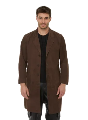 DEADWOOD  Veste longue en cuir - Marron