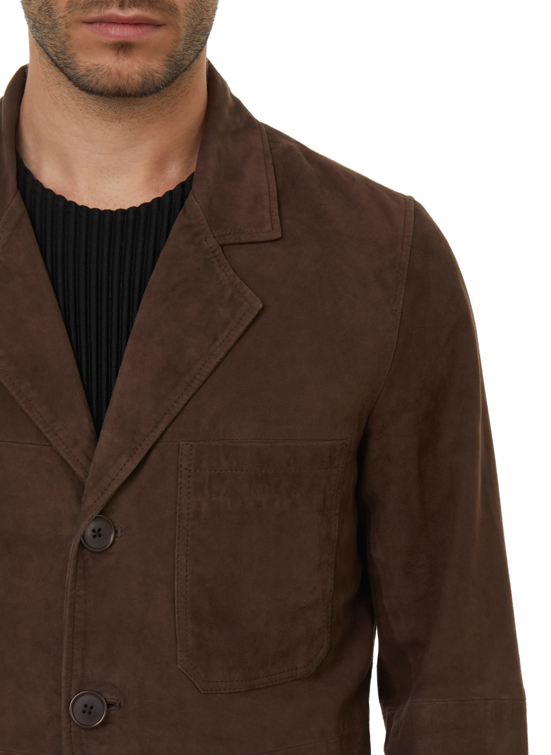 DEADWOOD  Veste longue en cuir - Marron