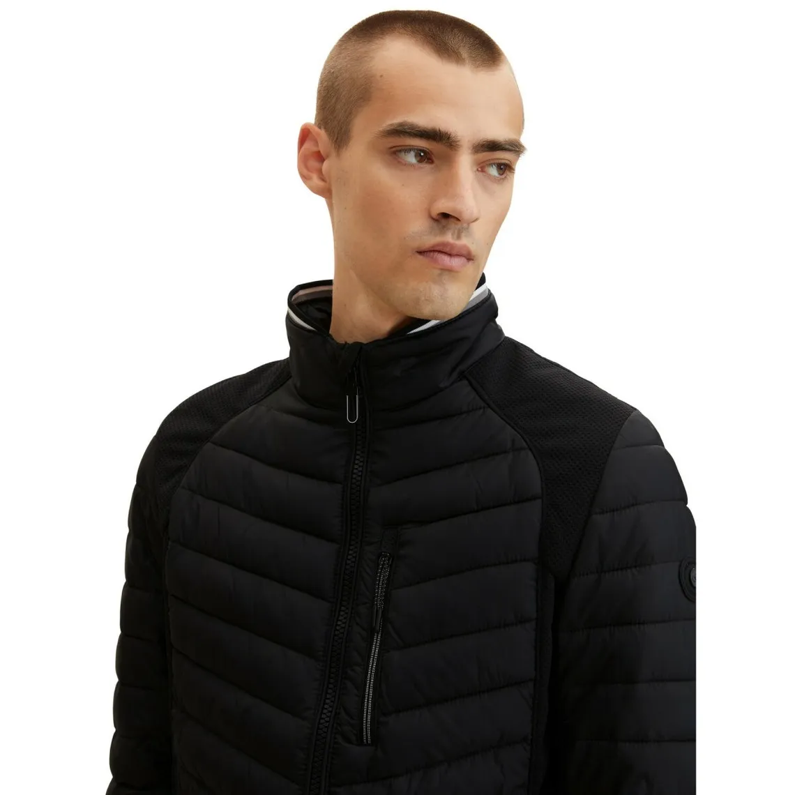 Doudoune matelassée zippée noir Tom Tailor - Manteau / Blouson Homme sur MenCorner