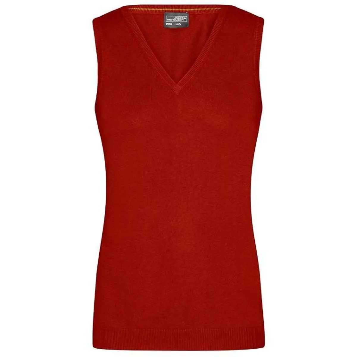 Débardeur Pull sans manche col V - FEMME - JN656 - rouge bordeau 