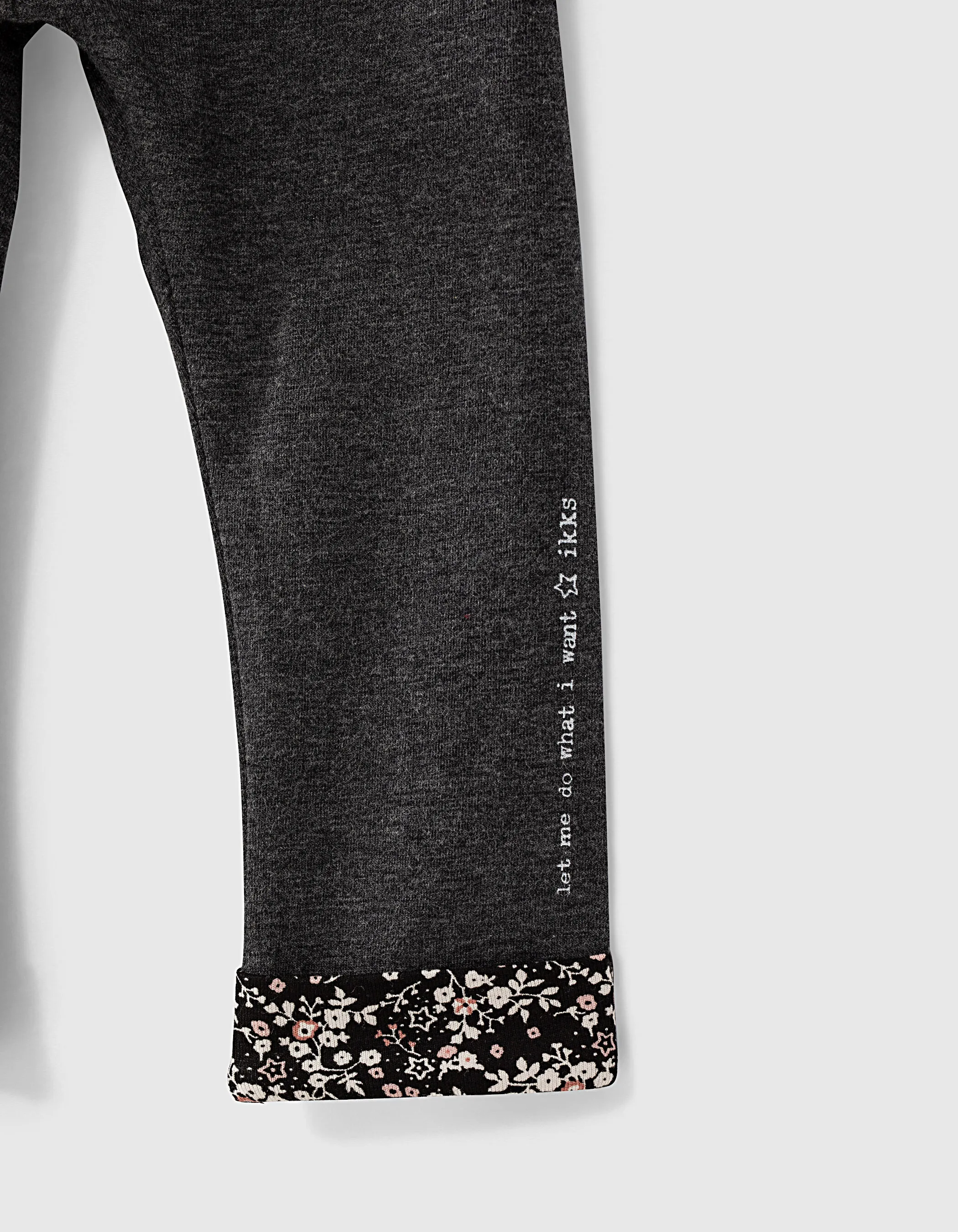 Ensemble sweat rose poudré et leggings gris bébé fille