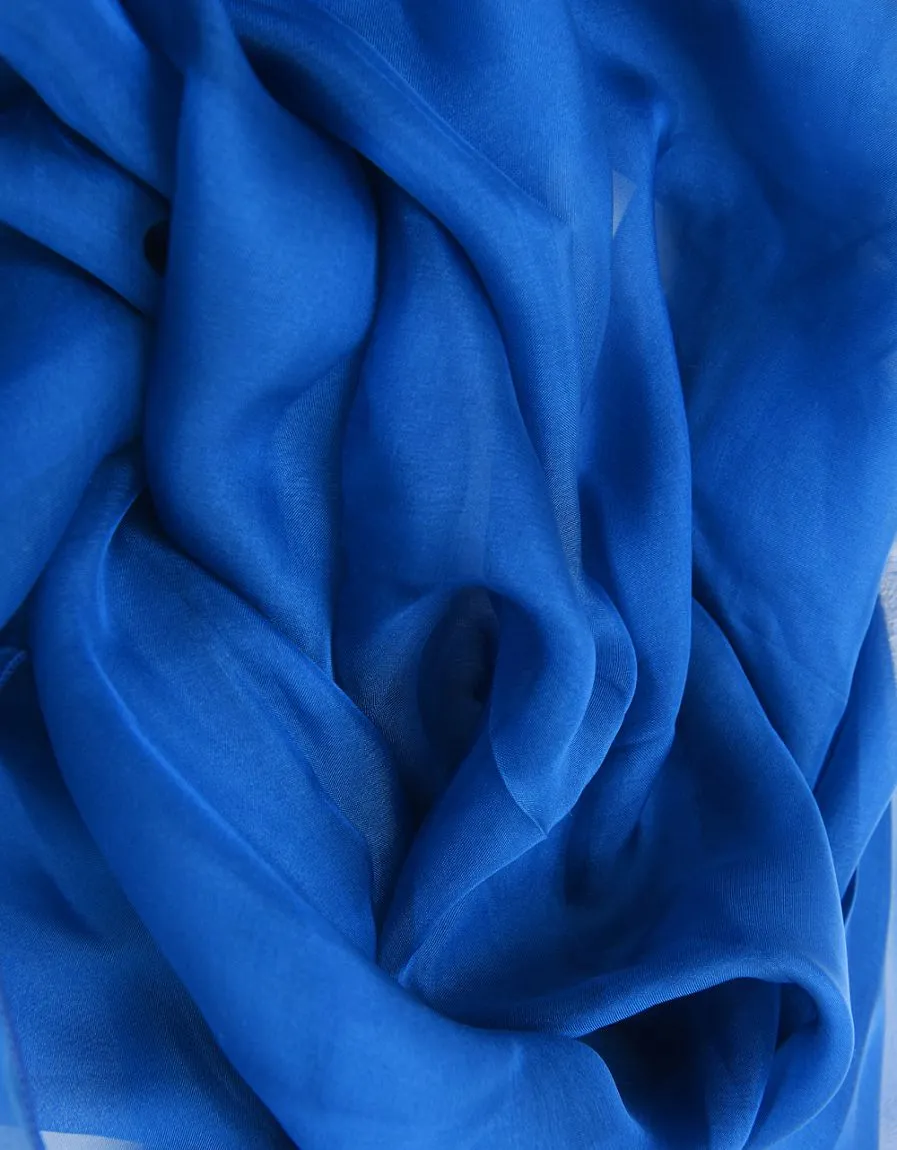 Foulard bleu 100% Soie - Collection