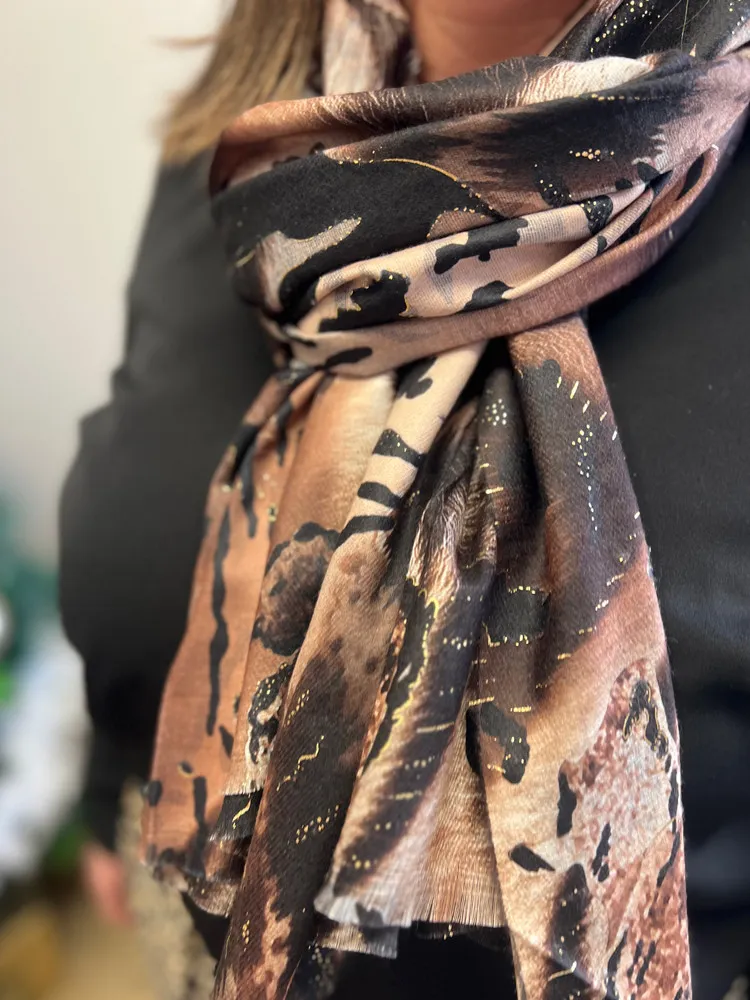 Foulard camel APRIL - Accessoire femme Cléstyle Couleur Camel Unique TU