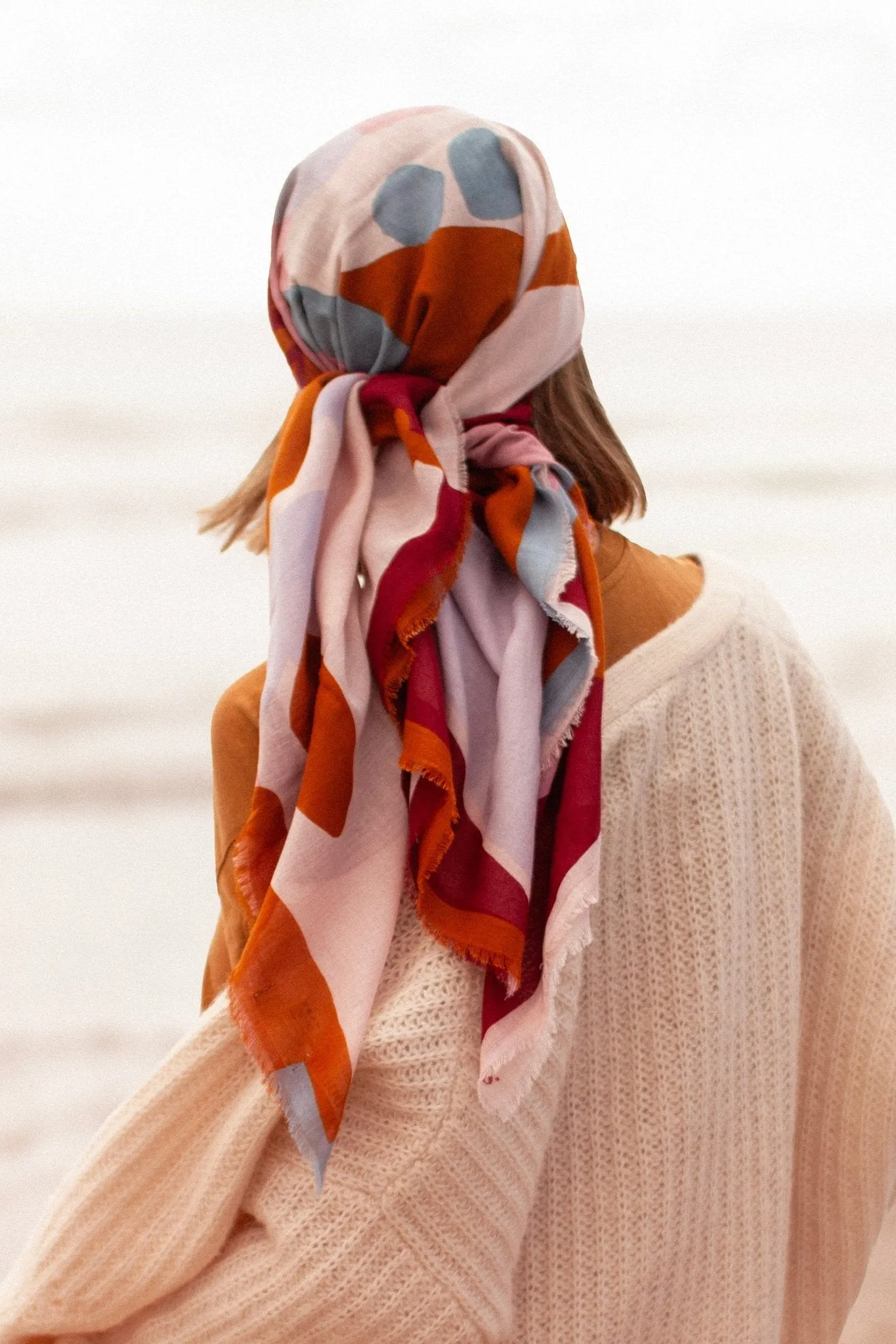 Foulard coton bio - Sunday rose