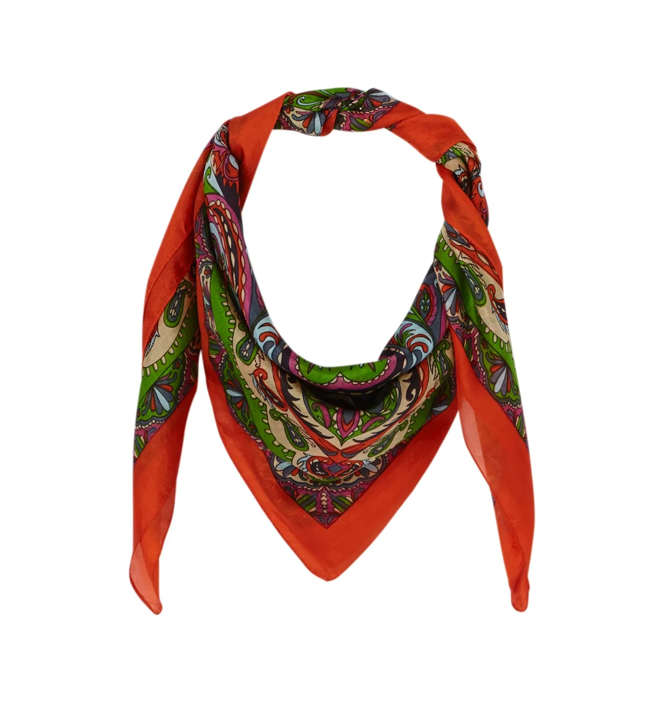 Foulard en soie imprimée - Imprimé multicolore