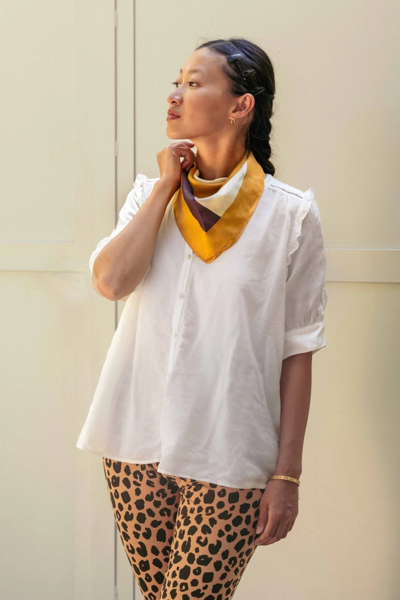 Foulard en soie - Love - Gold