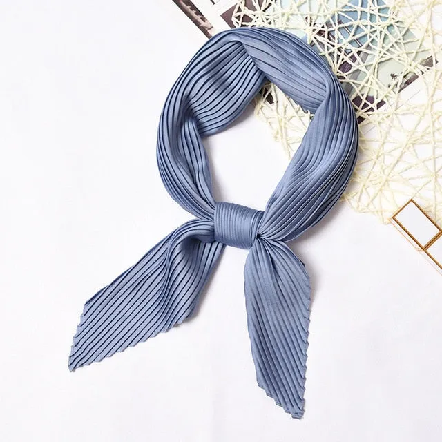 Foulard pour cheveux plissé - Bleu