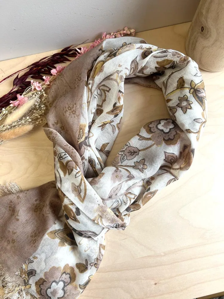 Foulard taupe MIRELA - Accessoire femme Cléstyle Couleur Taupe Unique TU