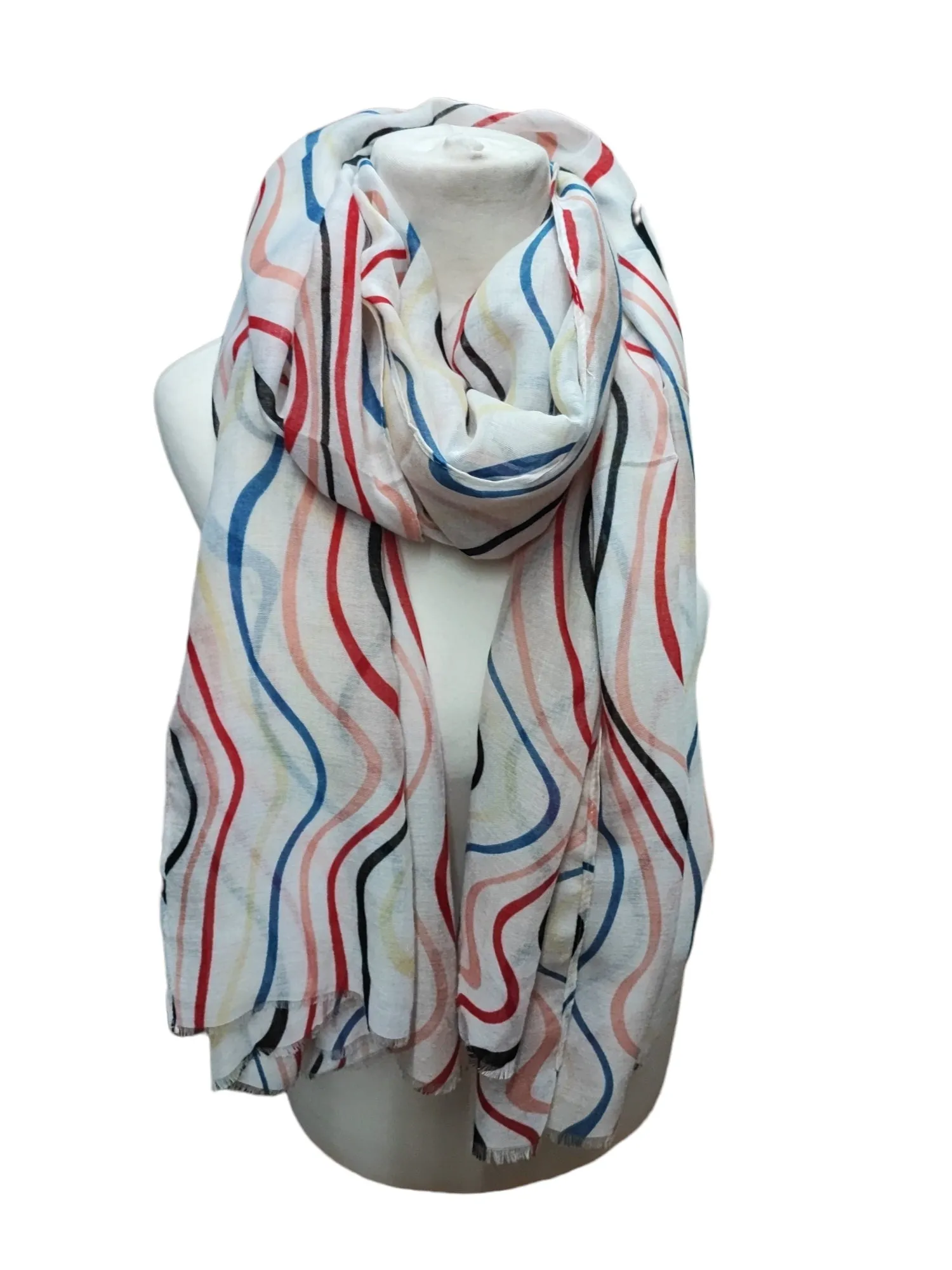 Foulards avec motif  lignes colorées  (x12)