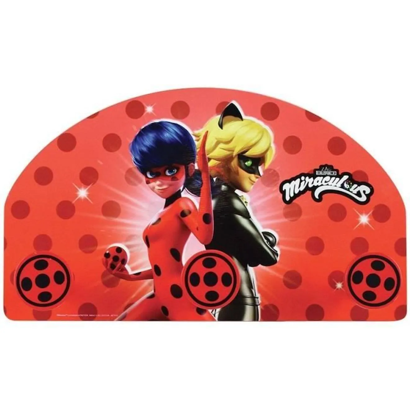 Fun house miraculous ladybug porte manteau pour enfant h.37 x l.21.5 x p.68 cm rouge - Fun house