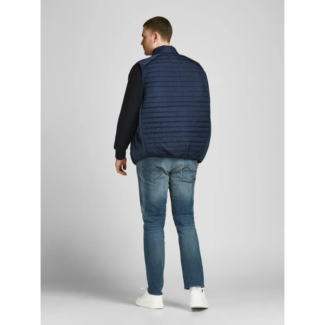 Gilet matelassé capuche Sans manches Bleu Marine Jake Jack & Jones - Manteau / Blouson Homme sur MenCorner