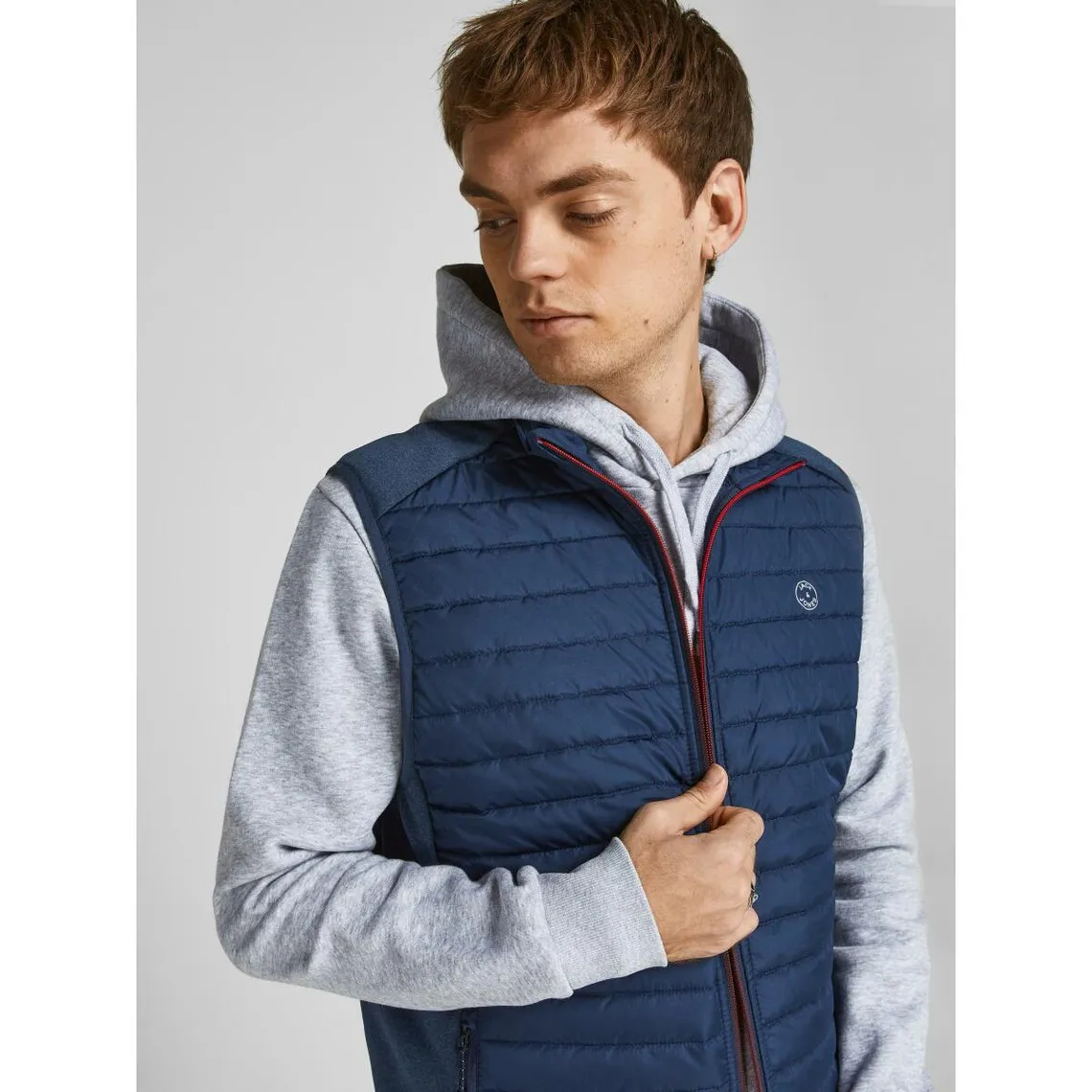 Gilet matelassé Capuche Sans manches Bleu Marine Jules Remy Jack & Jones - Manteau / Blouson Homme sur MenCorner